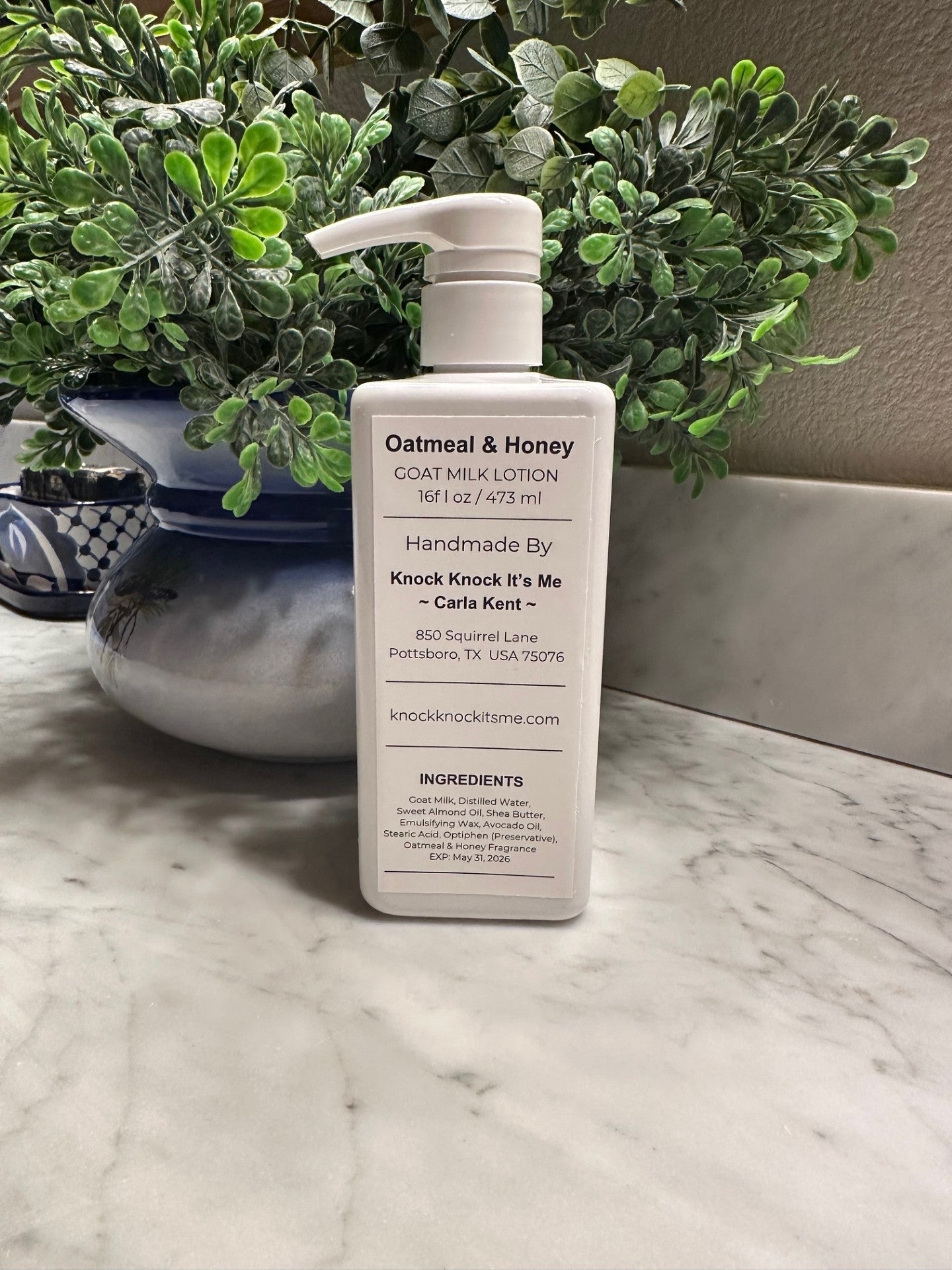 Goat Milk Lotion- 16 oz Bottle- Oatmeal & Honey