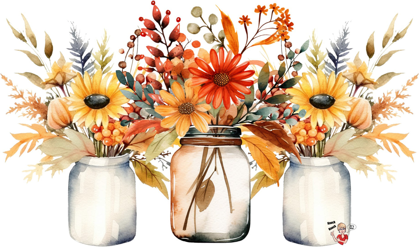 Pillow Cover- Holiday/Events- Fall/Thanksgiving- Group of Flowers