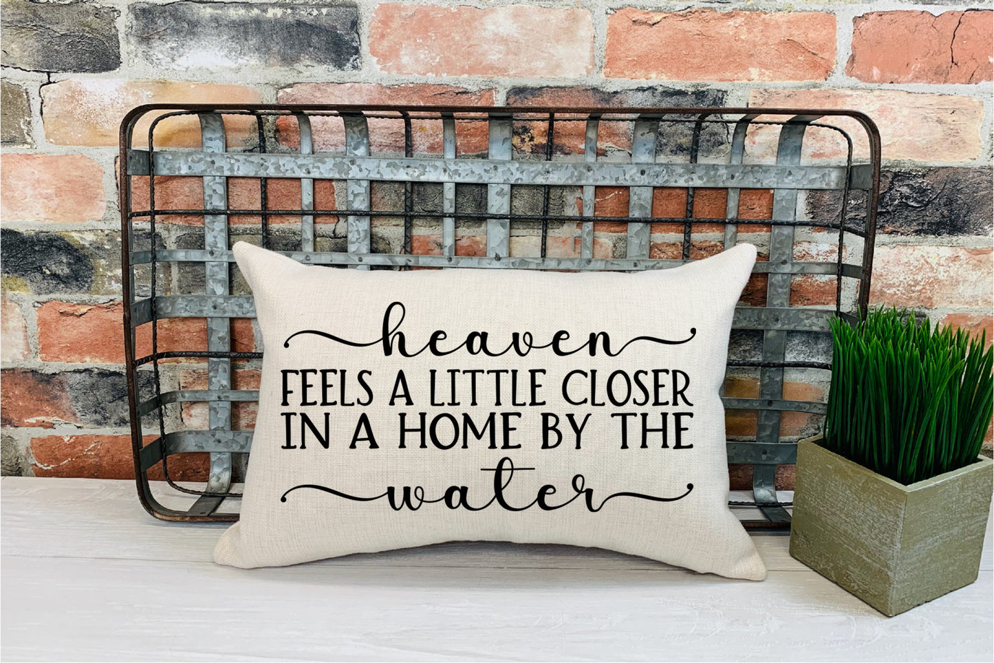 Pillow Cover- Lake/Beach- Heaven Feels A Little Closer in a Home by the Water