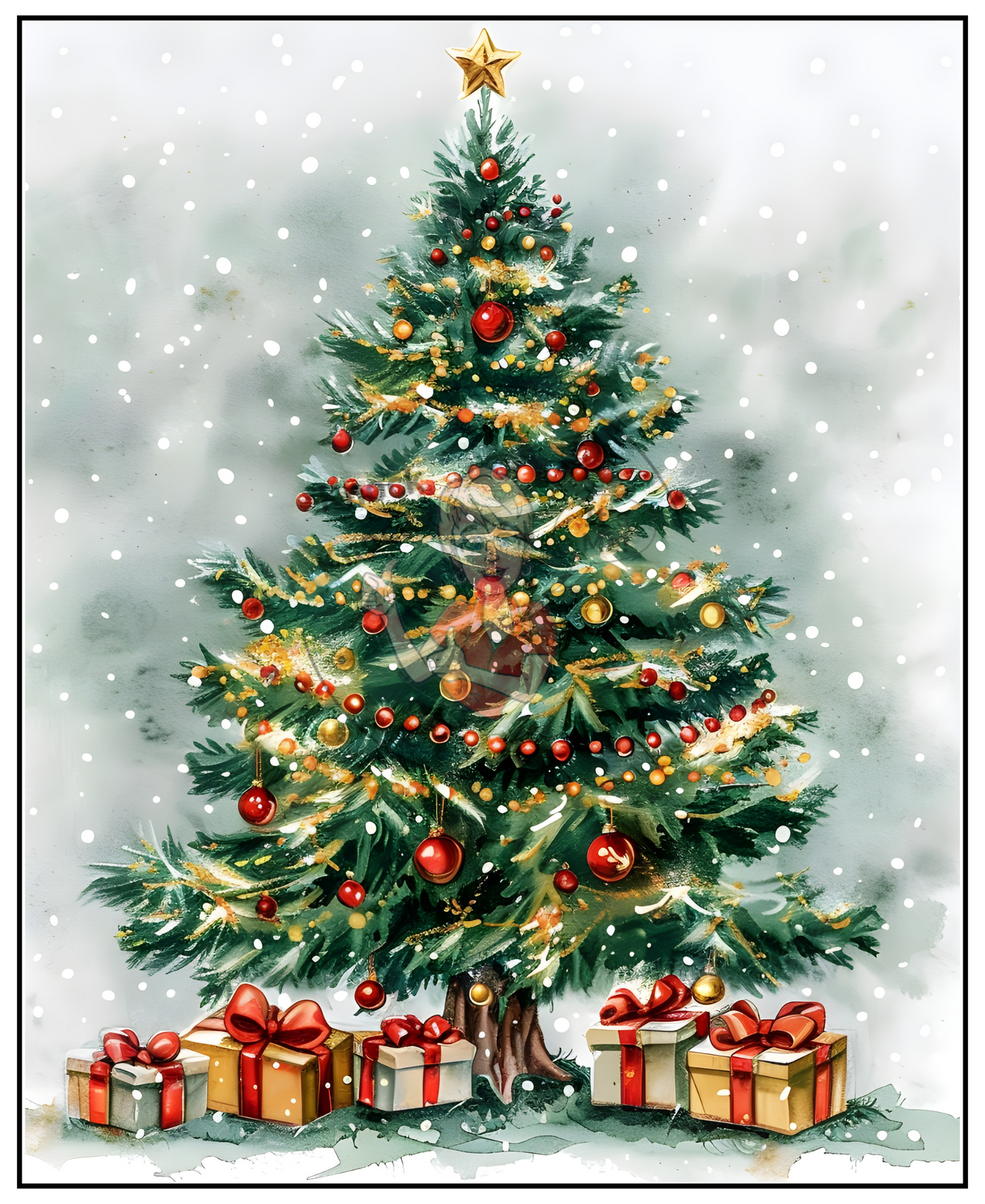 Prints- Seasonal- Christmas- 16 x 20 Vertical Print Board- Christmas Tree 1-#4
