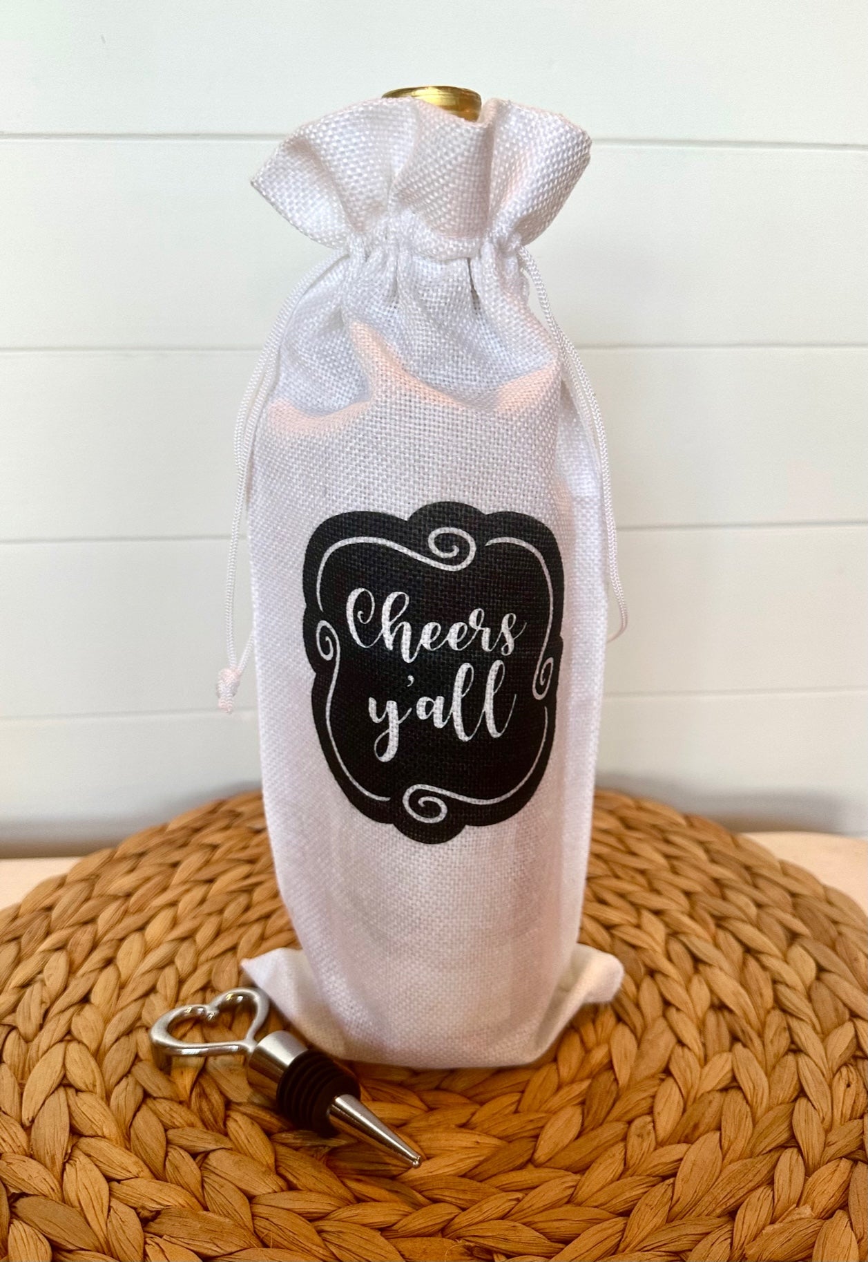 Wine Bags- Cheers Ya'll- Black chalkboard