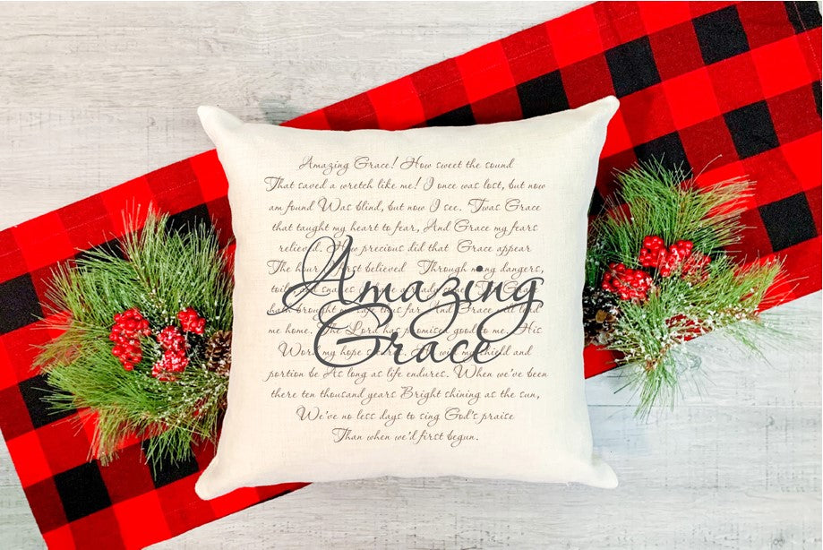 Pillow Cover- Faith/Motivational- Amazing Grace