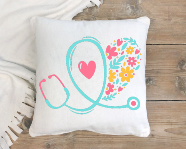 Pillow Cover- Occupational- Nurse Floral