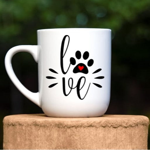 Coffee Mug- Pets/Animals- Dog- Love with Dog Paw