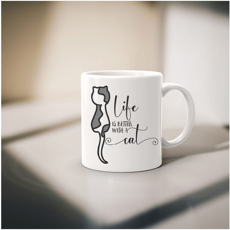 Coffee Mug- Pets/Animals- Cat- Life is better with a Cat