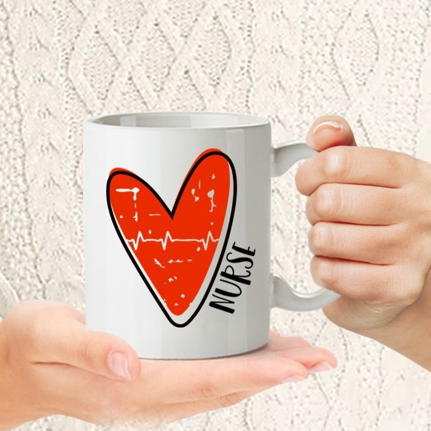 Coffee Mug- Occupation- Nurse- Red Heart Nurse