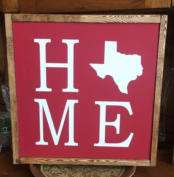 Sign- State/City- Home Texas Outline