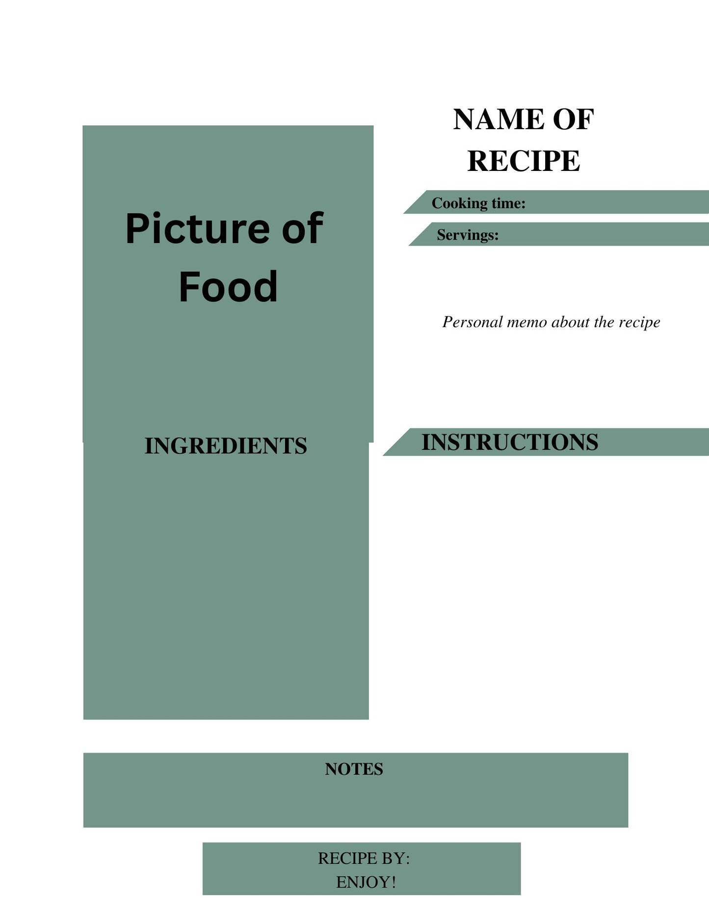 Cookbook- Custom- 51-75 Recipe Pages- SAMPLE 6- RUSSELL