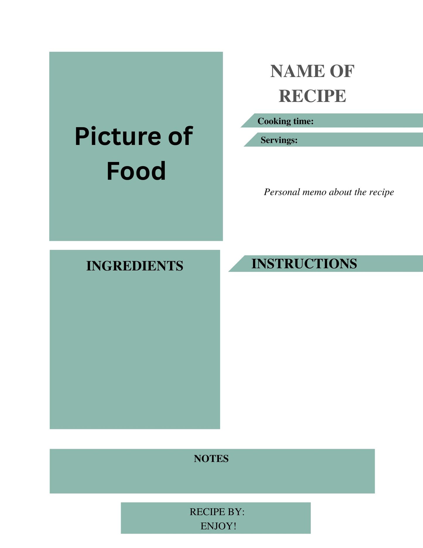 Cookbook- Custom- 76-100 Recipe Pages- SAMPLE 3- ANDERSON