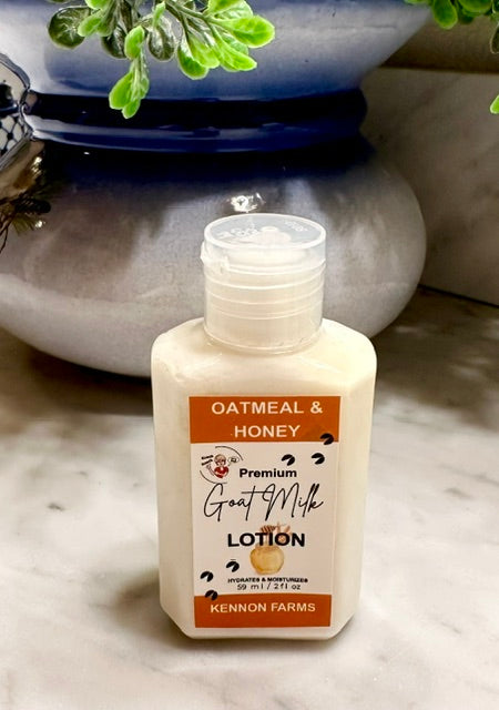 Goat Milk Lotion- 2 oz Bottle- Oatmeal & Honey