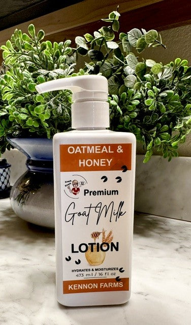 Goat Milk Lotion- 16 oz Bottle- Oatmeal & Honey