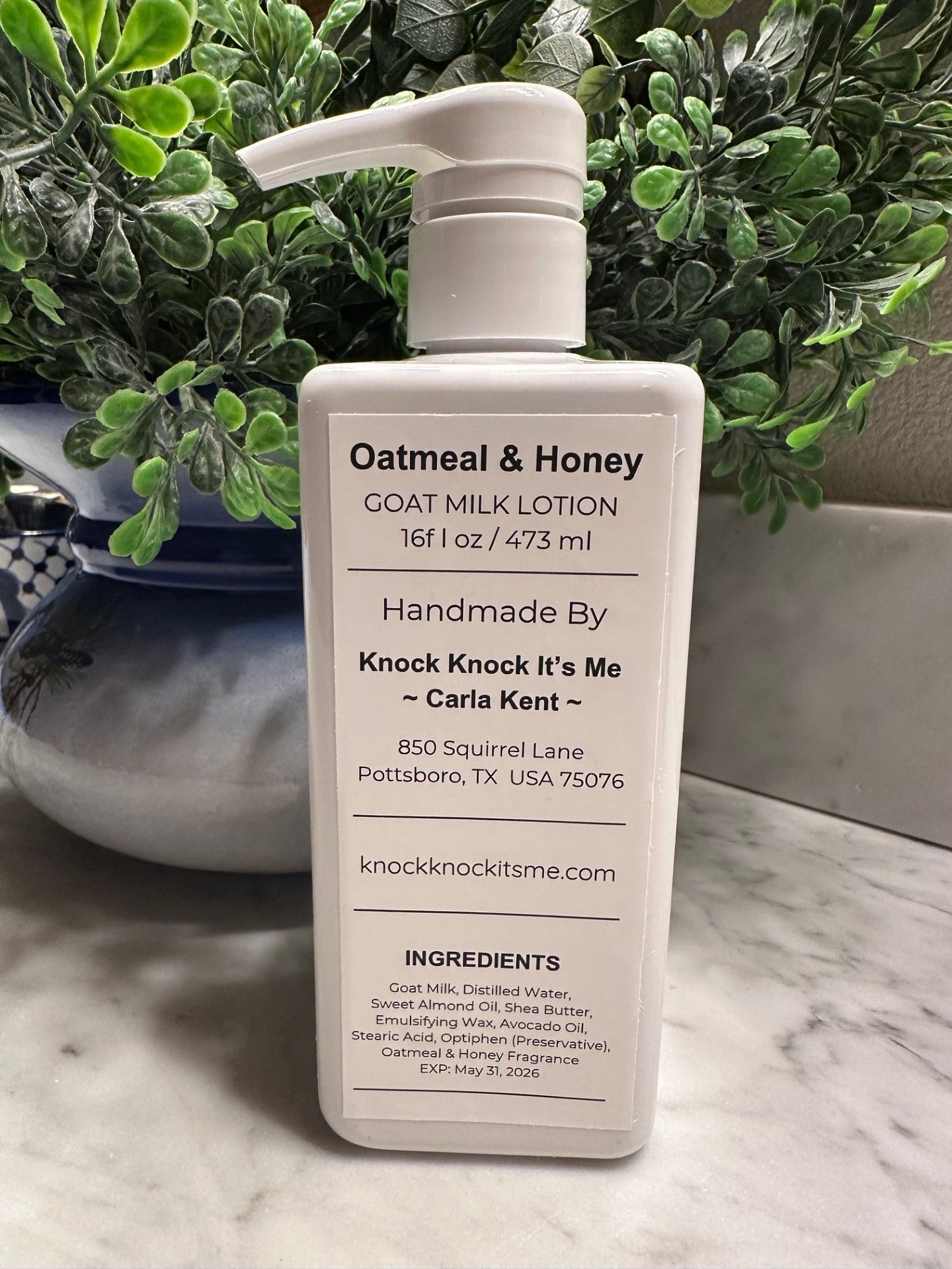 Goat Milk Lotion- 16 oz Bottle- Oatmeal & Honey