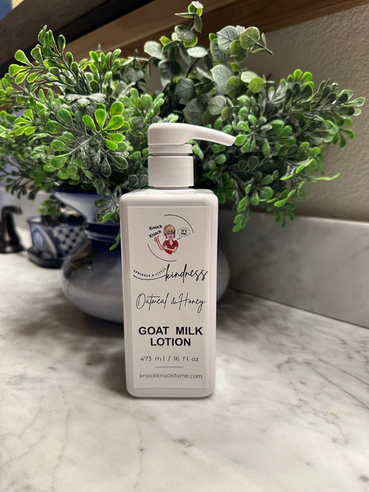 Goat Milk Lotion- 16 oz Bottle- Oatmeal & Honey