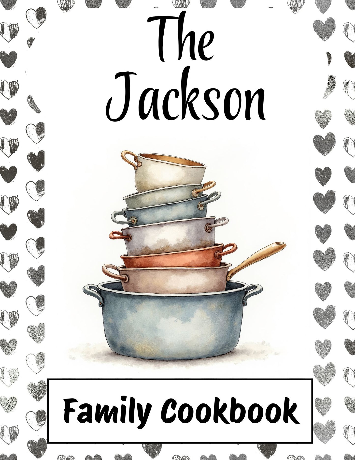 Cookbook- Custom- 76-100 Recipe Pages- SAMPLE 4- JACKSON