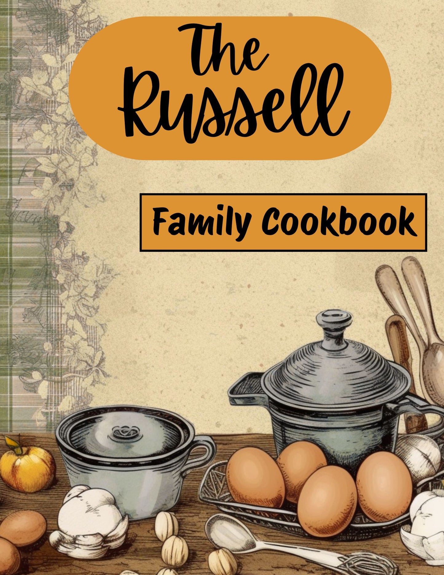 Cookbook- Custom- 51-75 Recipe Pages- SAMPLE 6- RUSSELL
