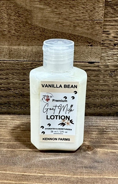 Goat Milk Lotion- 2 oz Bottle- Vanilla Bean