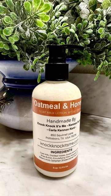 Goat Milk Lotion- 8 oz Bottle- Oatmeal & Honey