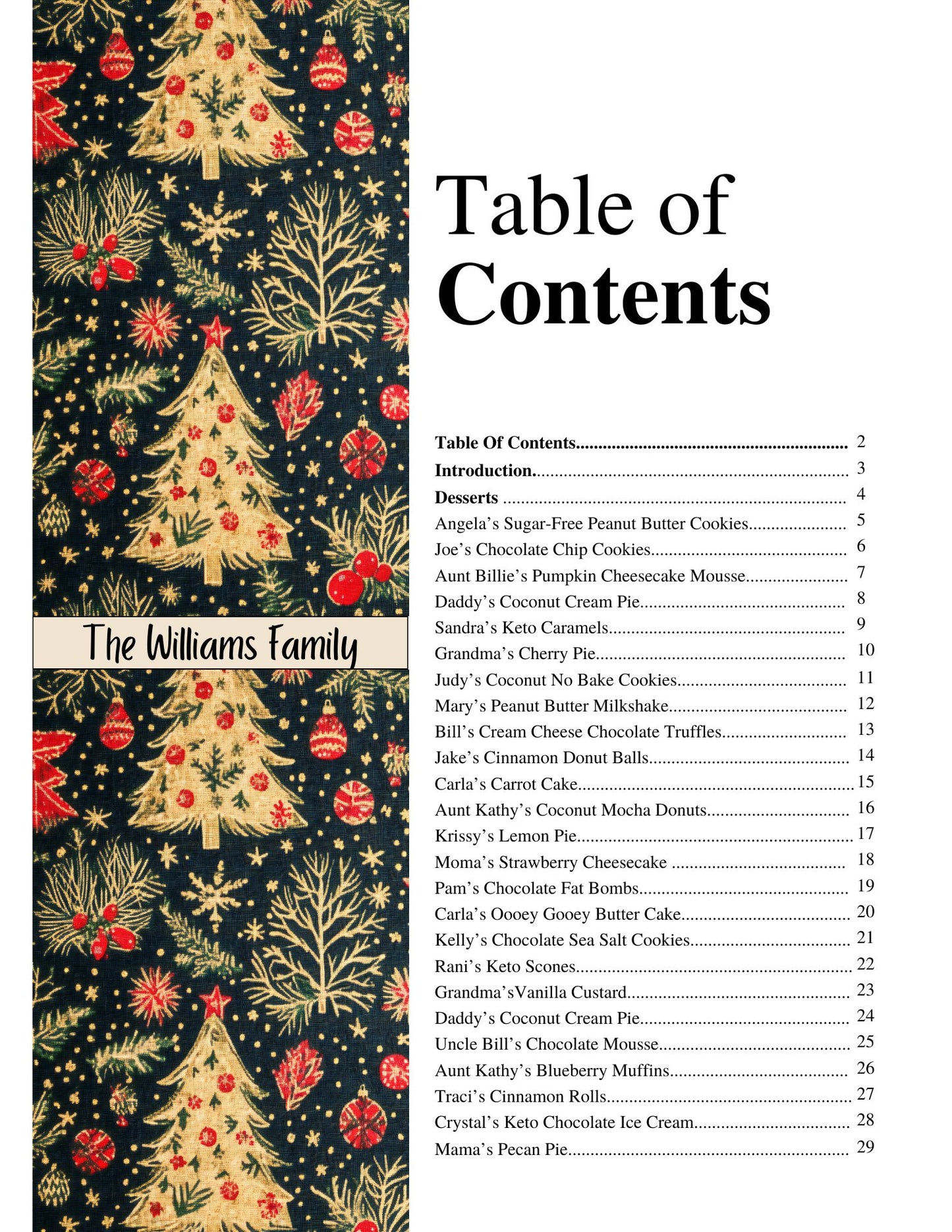 Cookbook- Custom- 76-100 Recipes Pages- SAMPLE 5- WILLIAMS