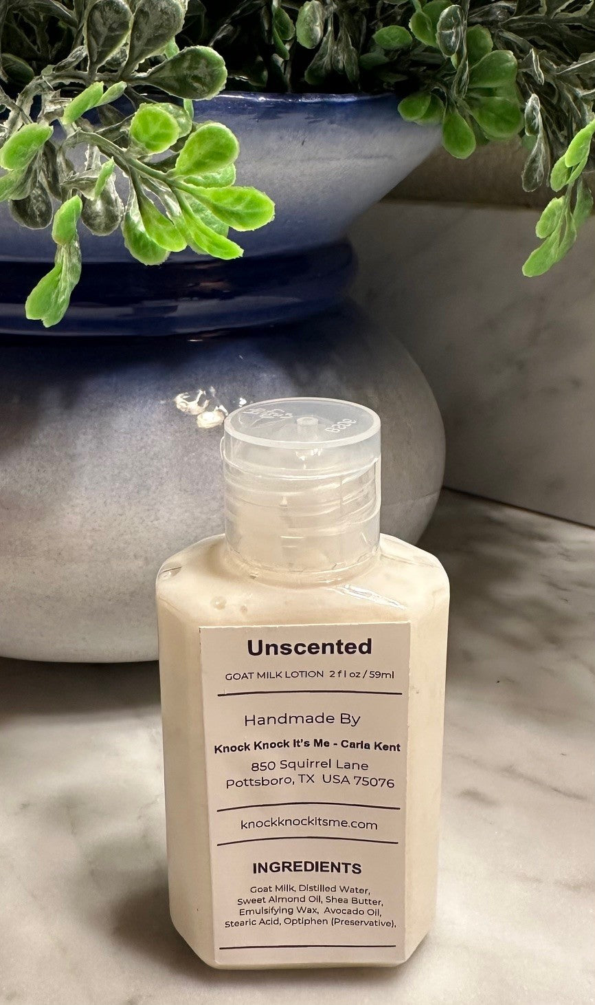 Goat Milk Lotion- 2 oz Bottle- Unscented – Knock Knock It's Me!
