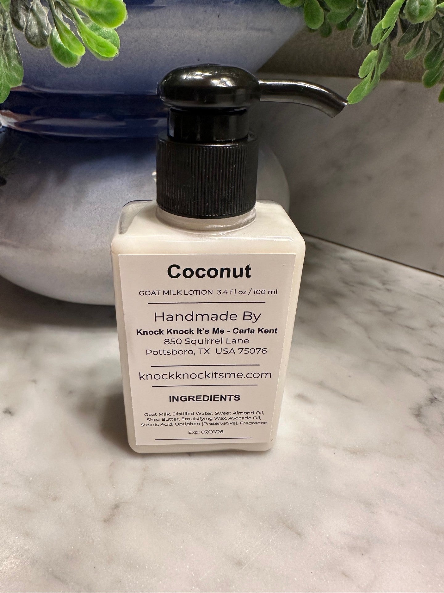 Goat Milk Lotion- 3.4 oz Bottle- Coconut