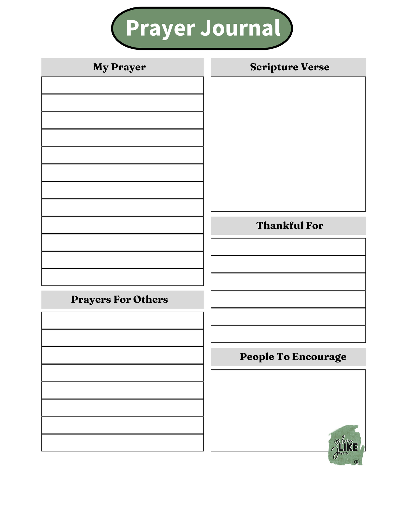 Journal- My Daily Prayer - Love Like Jesus