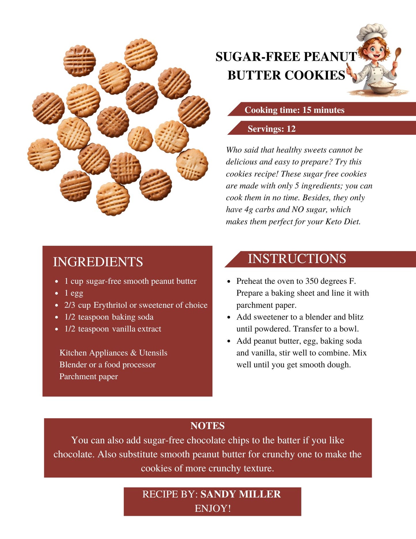 Cookbook- Custom- 0-50 Recipe Pages-SAMPLE 2- MILLER