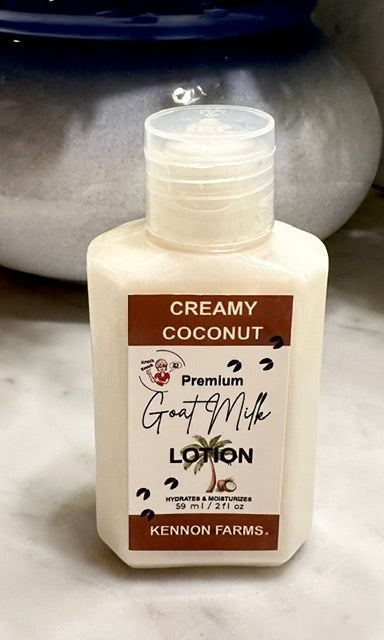 Goat Milk Lotion- 2 oz Bottle- Coconut