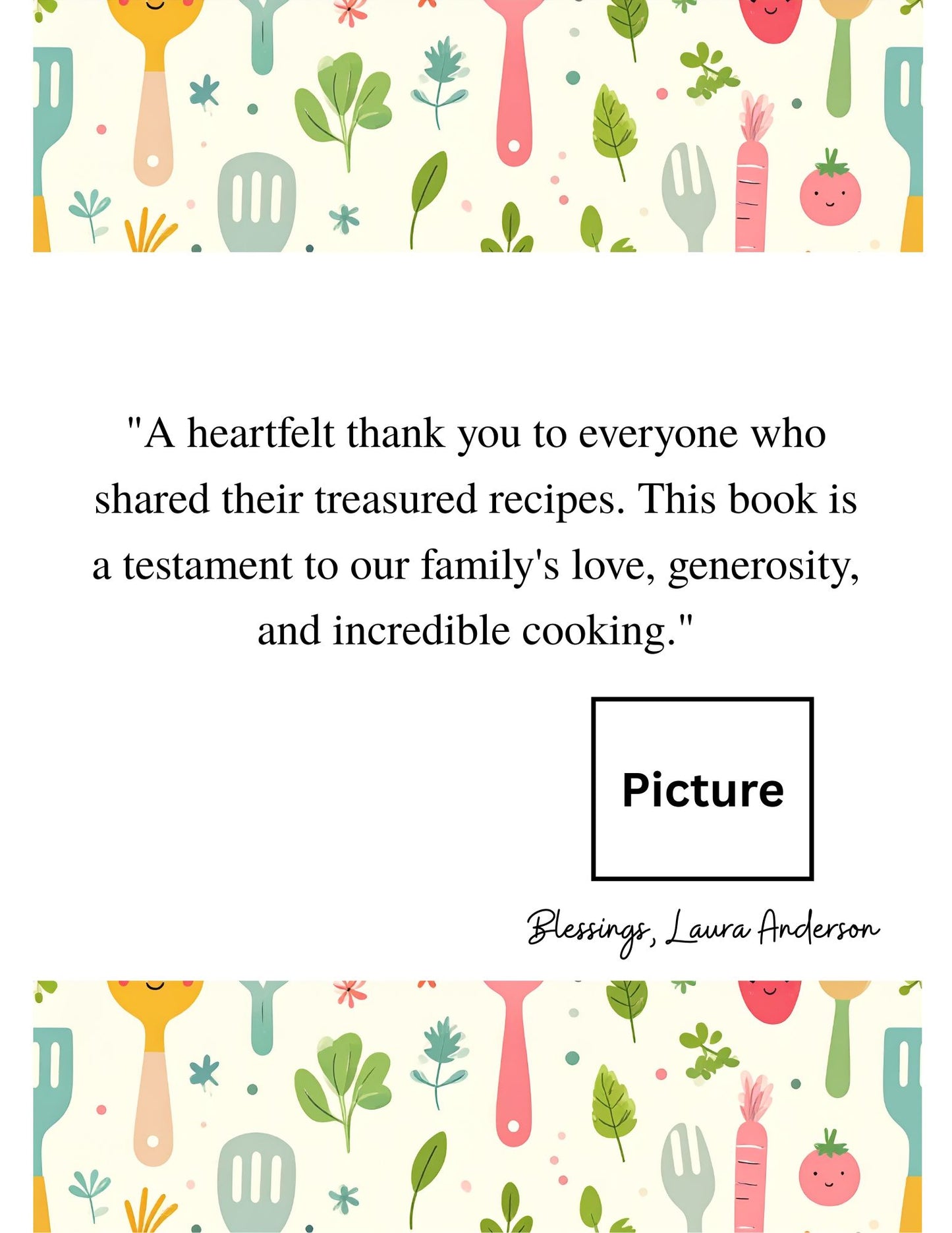 Cookbook- Custom- 76-100 Recipe Pages- SAMPLE 3- ANDERSON