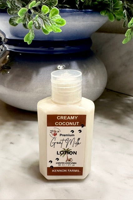 Goat Milk Lotion- 2 oz Bottle- Coconut