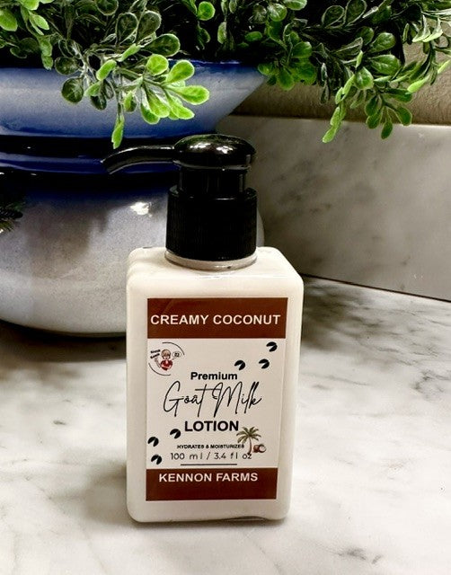 Goat Milk Lotion- 3.4 oz Bottle- Coconut