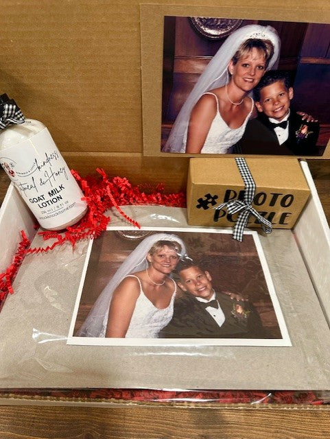 Mother's Day GIft Box- Goat Milk Lotion-Photo Puzzle-5 x 7 Photo Pring