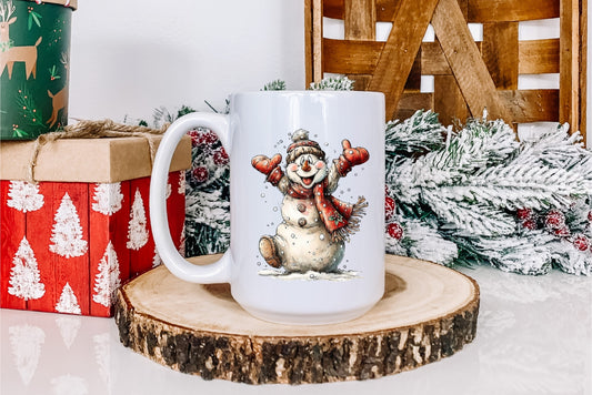 Seasonal Christmas Coffee Mugs- Snowman-1