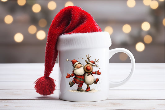 Seasonal Christmas Coffee Mugs- Santa Reindeer 1