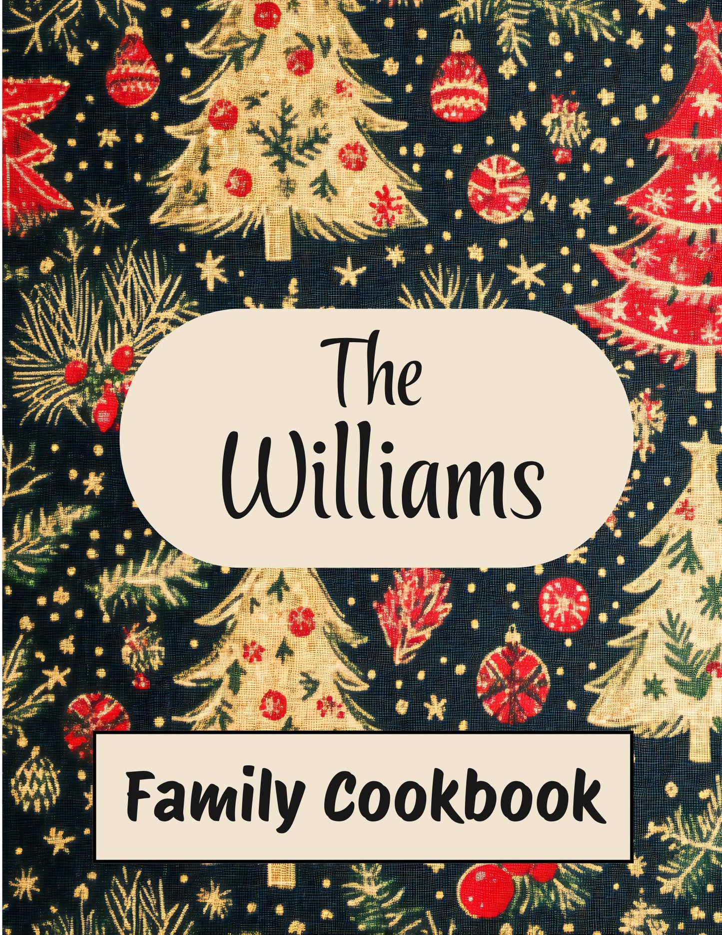 Cookbook- Custom- 76-100 Recipes Pages- SAMPLE 5- WILLIAMS