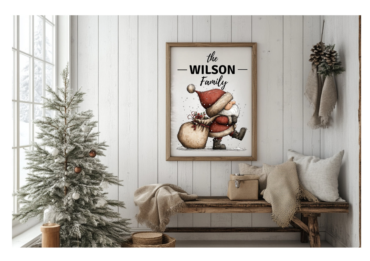 Prints- Seasonal- Christmas- 16 x 20 Vertical Print Board- Personalized Santa 1- Print #15