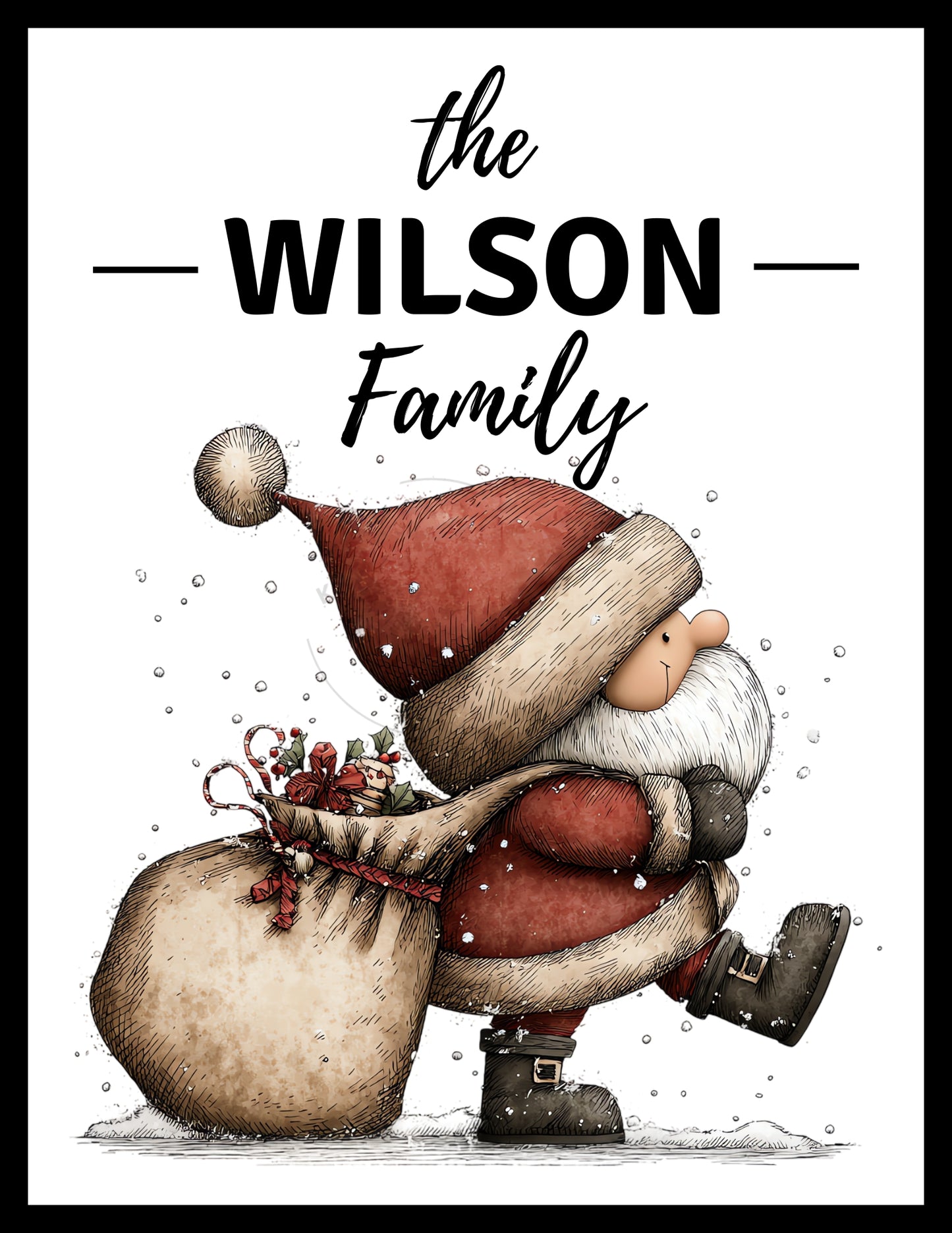 Prints- Seasonal- Christmas- 16 x 20 Vertical Print Board- Personalized Santa 1- Print #15