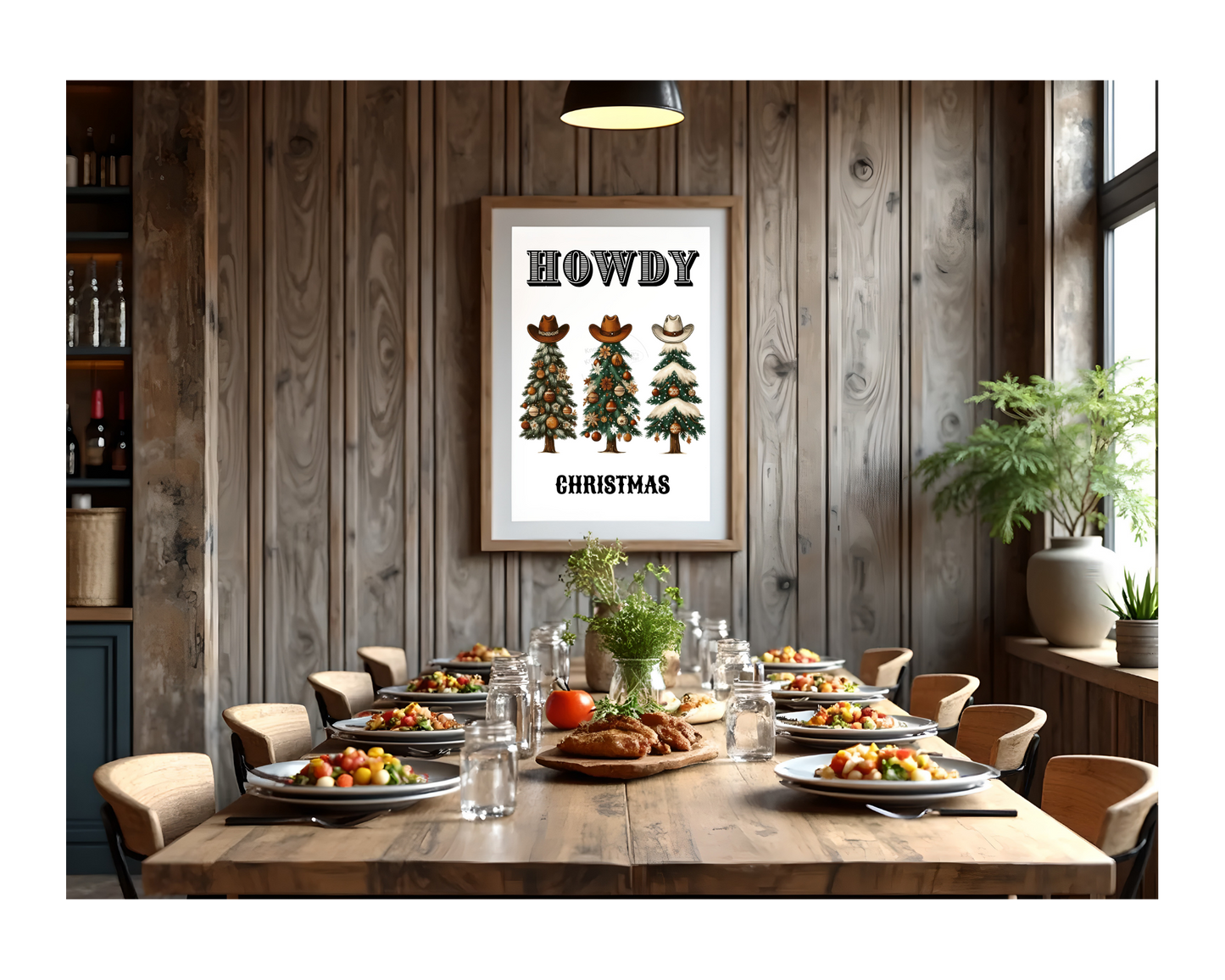 Prints- Seasonal- Christmas- 16 x 20 Vertical Print Board- Howdy Christmas Trees-#8