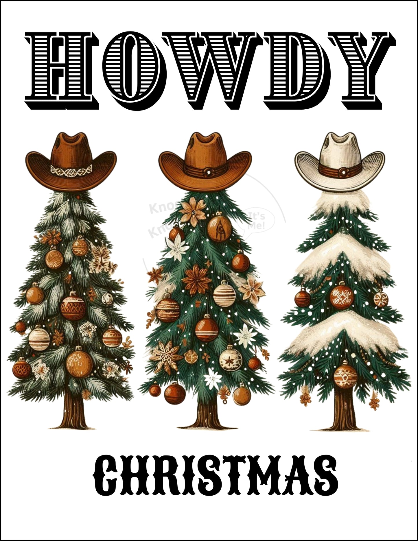 Prints- Seasonal- Christmas- 16 x 20 Vertical Print Board- Howdy Christmas Trees-#8