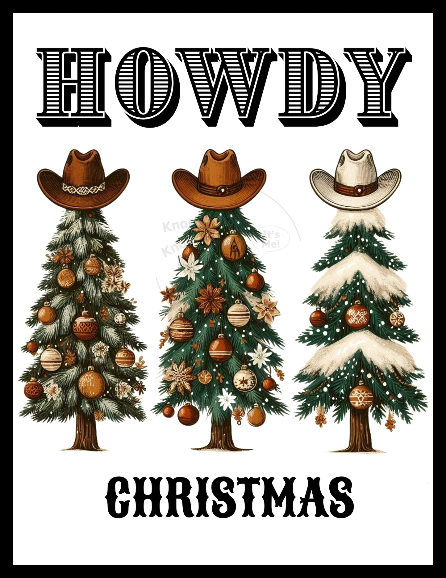 Prints- Seasonal- Christmas- 16 x 20 Vertical Print Board- Howdy Christmas Trees-#8