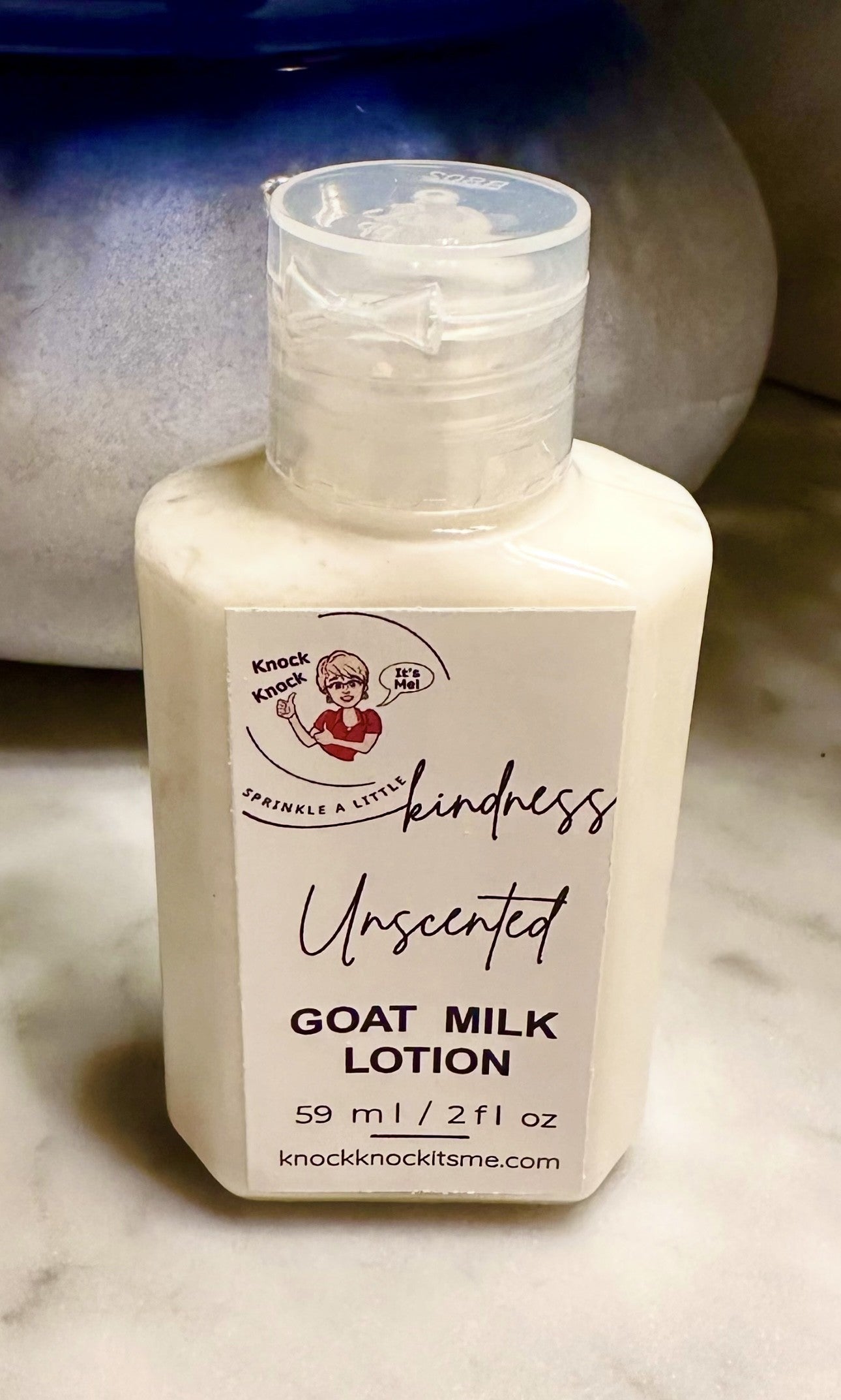 Goat Milk Lotion- 2 oz Bottle- Unscented – Knock Knock It's Me!