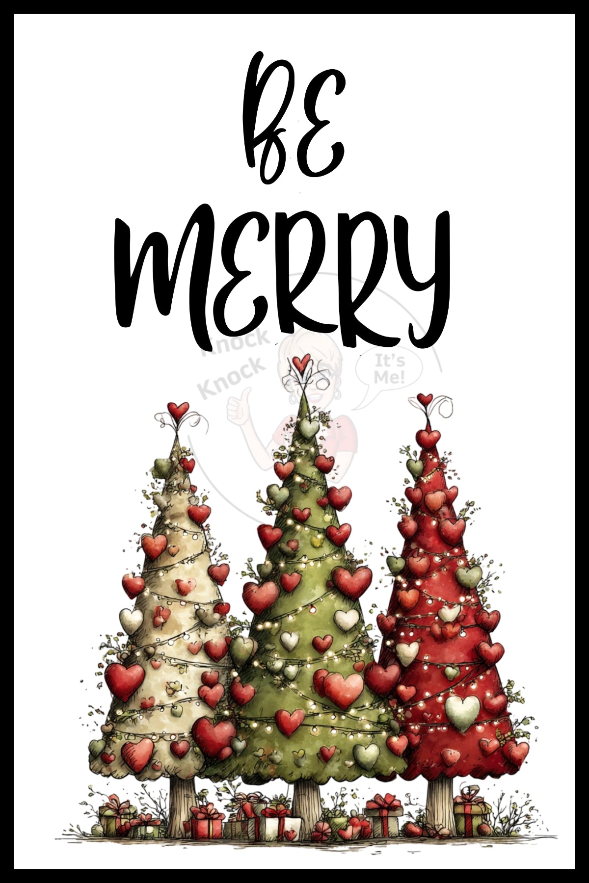 Wine Bags- Be Merry with Christmas Trees-116