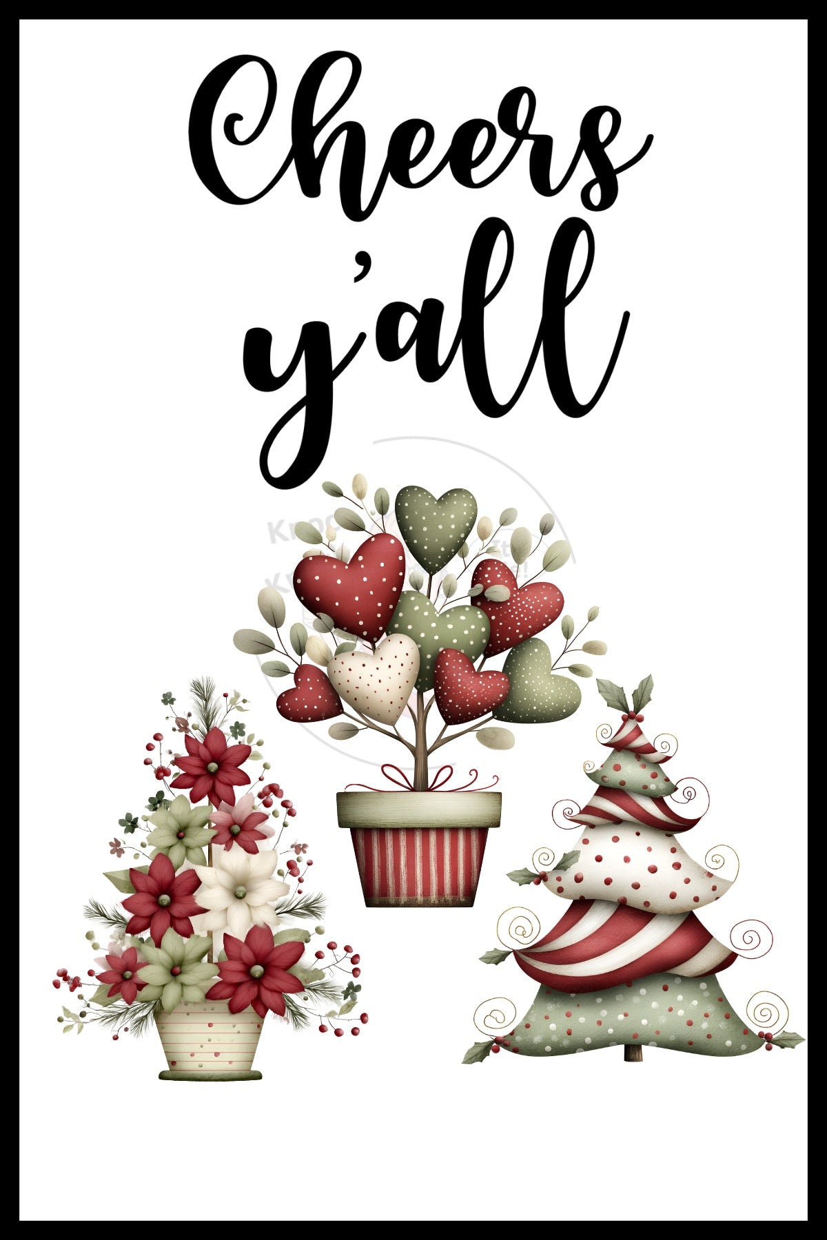 Wine Bags- Cheers Ya'll Christmas-124