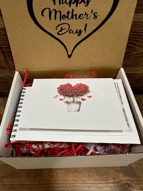 Mother's Day Gift Box- 5 Bottles of Goat Milk Lotion-Notepad- and Rose Petal Sachet