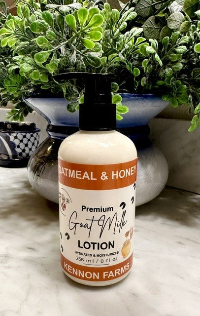 Goat Milk Lotion- 8 oz Bottle- Oatmeal & Honey