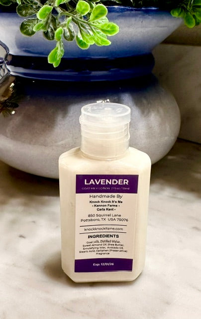 Goat Milk Lotion- 2 oz Bottle- Lavender