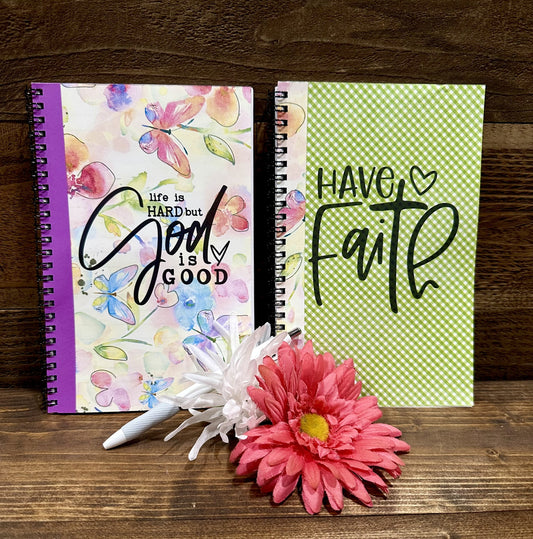 Notepad- Have Faith & Life is Hard but God is Good-Two Lined Notepads included