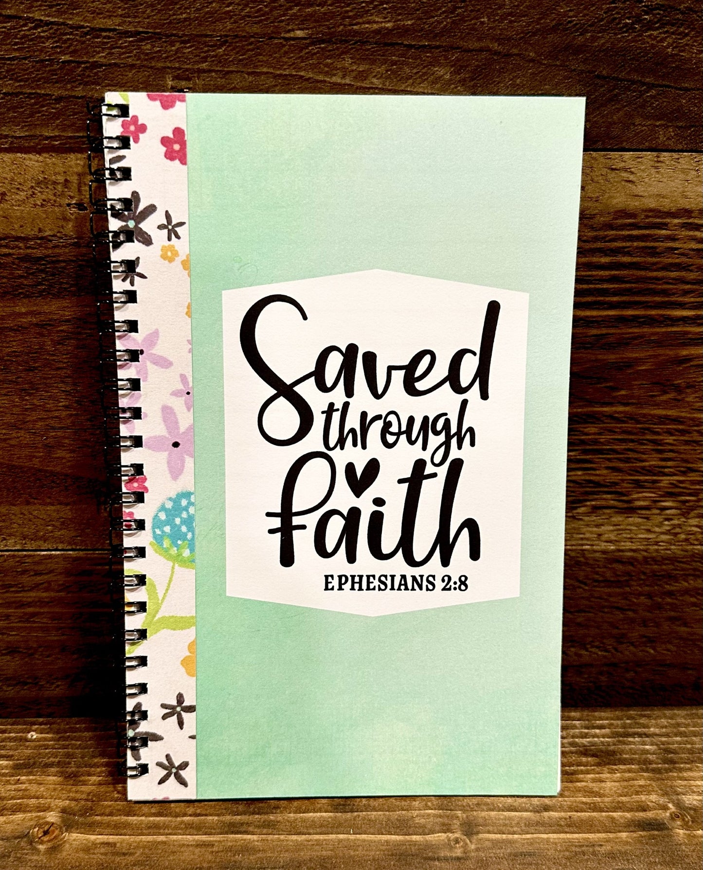 Notepad- Saved through Faith & Love by Jesus-Two lined notepads included