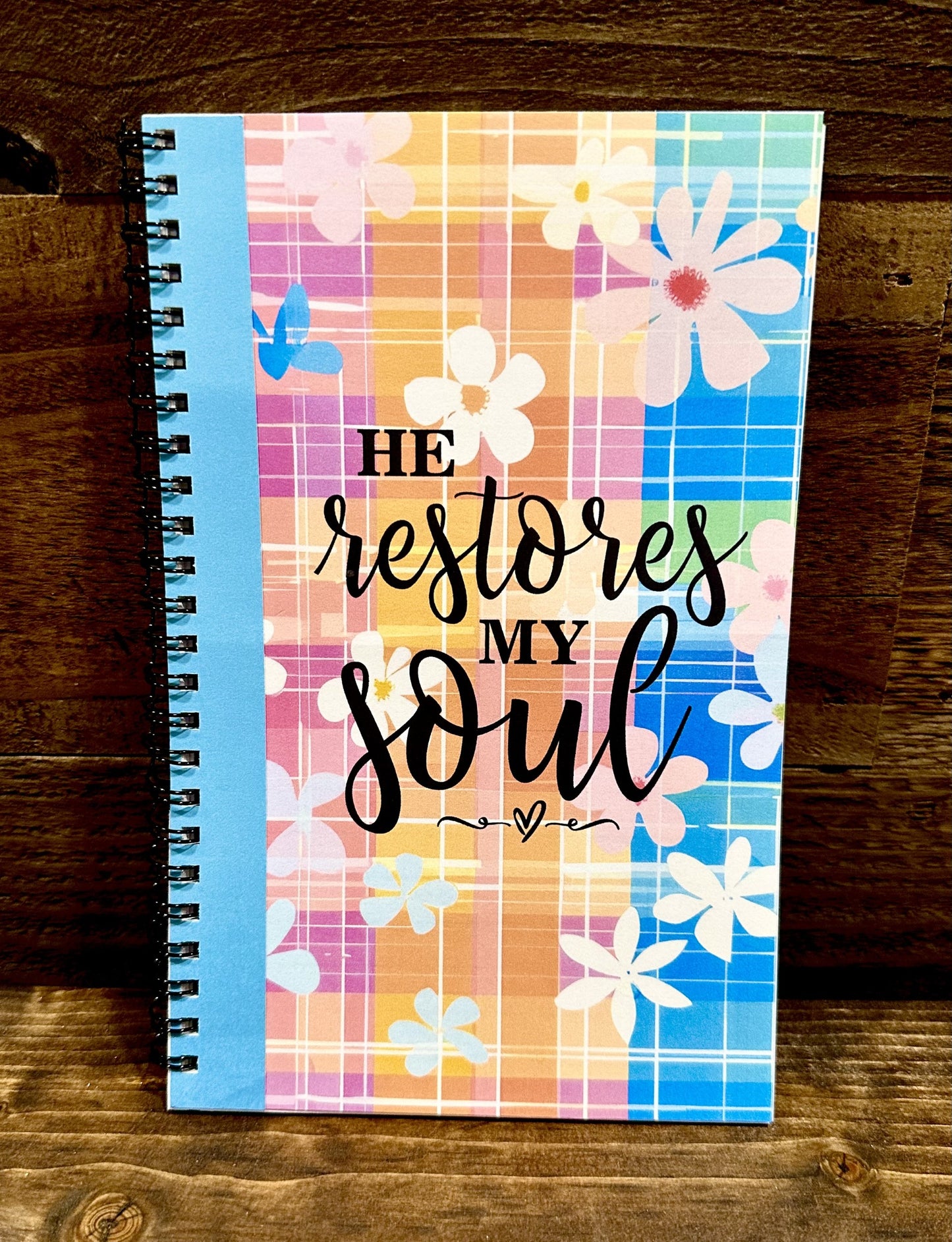 Notepad-He restores my soul & God is Good all the time-Two lined notepads included