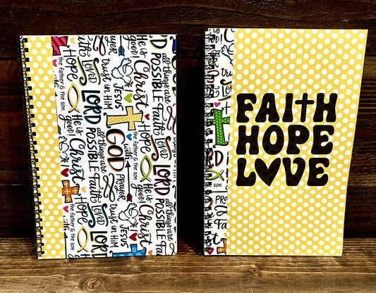 Notepad-Faith Hope Love-Two Lined Notepads included