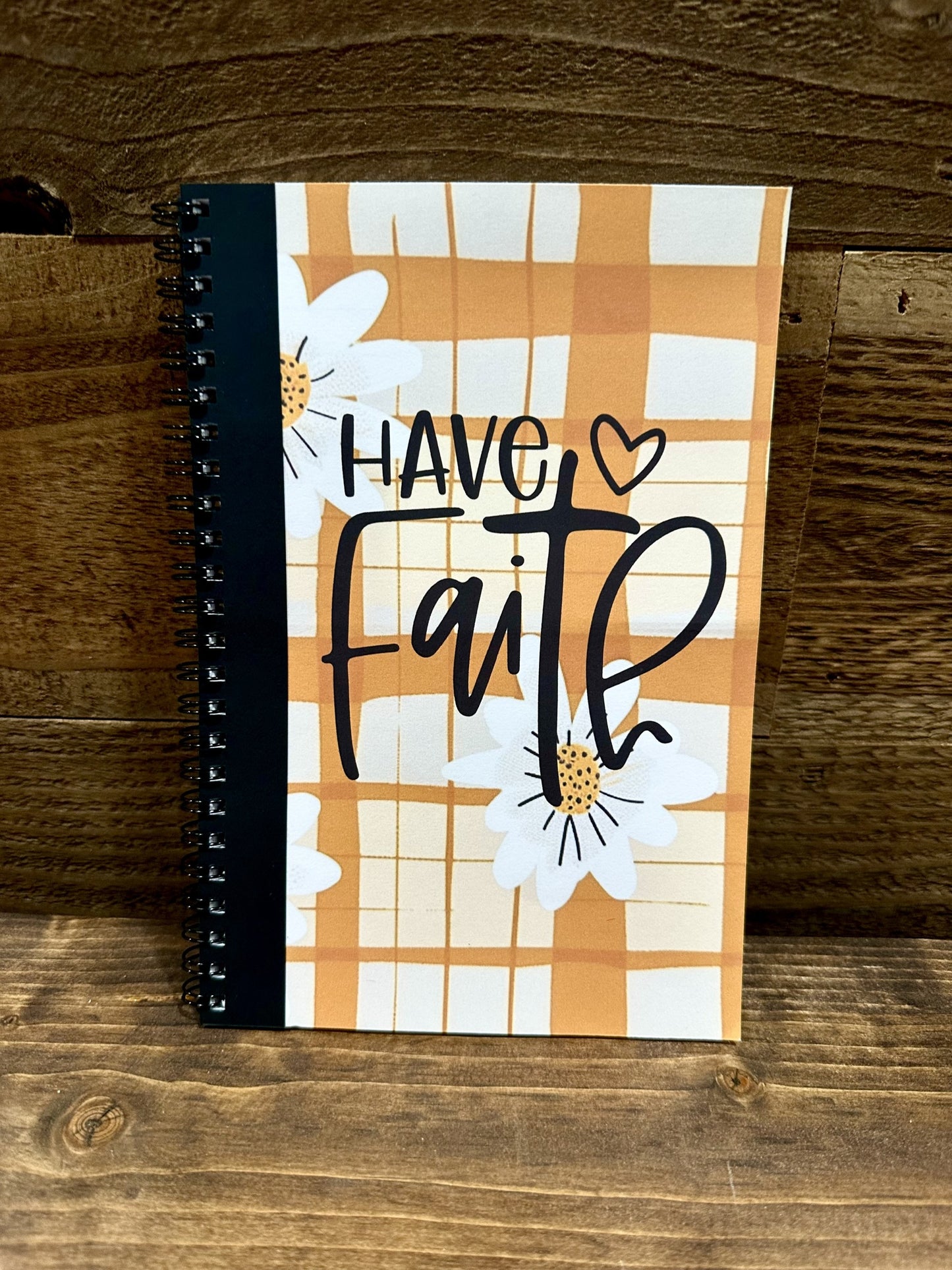 Notepad-Have Faith & Life is Hard but God is Good-Two lined Notepads included-Orange & Black